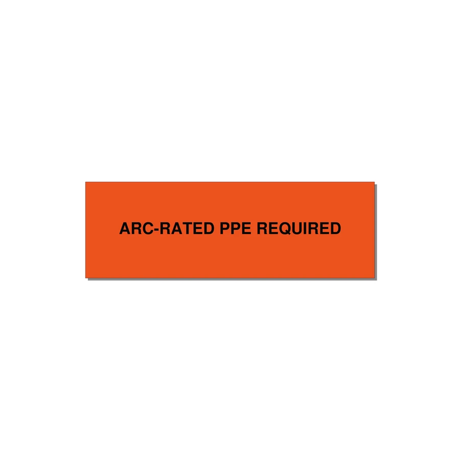 3.0x1.0" PPE Requi — 3x1" Black on Orange, Adhesive