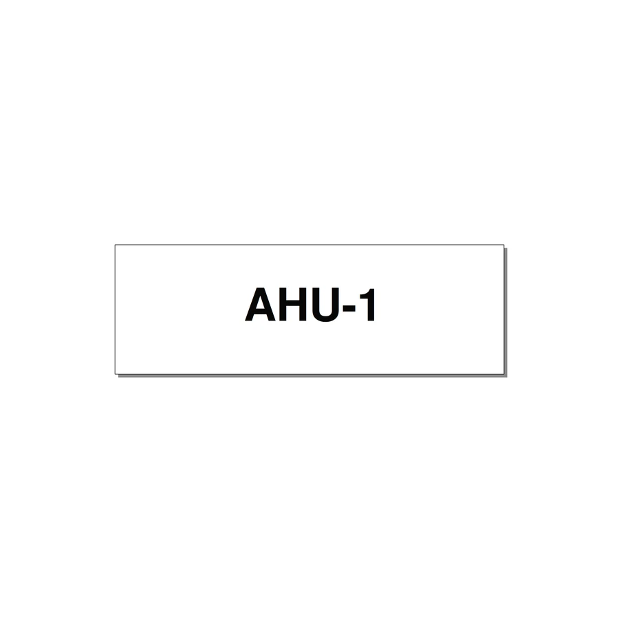 3.0x1.0" Safety Label - AHU-1 — 3x1" Black on White, Holes