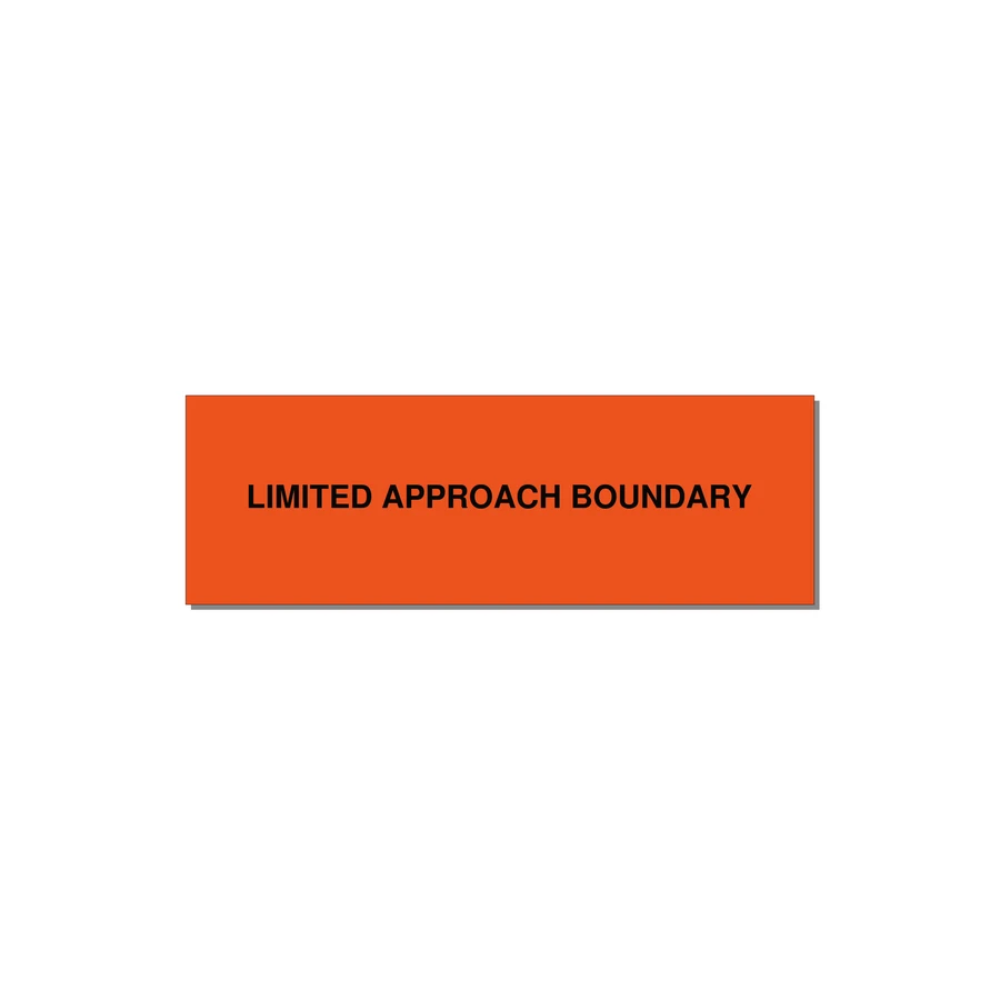 3.0x1.0" Safety Label - LIMITED APPROACH BOUNDARY — 3x1" Black on Orange, Adhesive