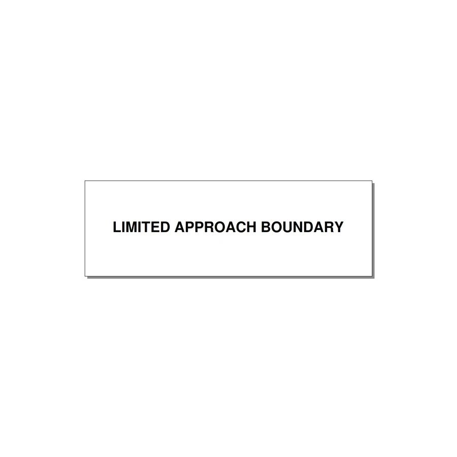 3.0x1.0" Safety Label - LIMITED APPROACH BOUNDARY — 3x1" Black on White, Holes