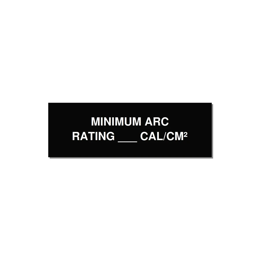3.0x1.0" Safety Label - MINIMUM ARC RATING ___ CA — 3x1" White on Black, Holes