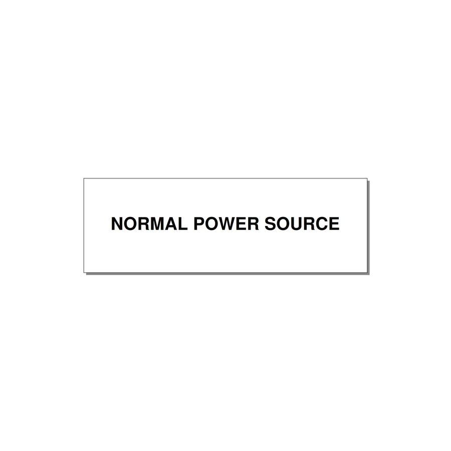 3.0x1.0" Safety Label - NORMAL POWER SOURCE — 3x1" Black on White, Adhesive