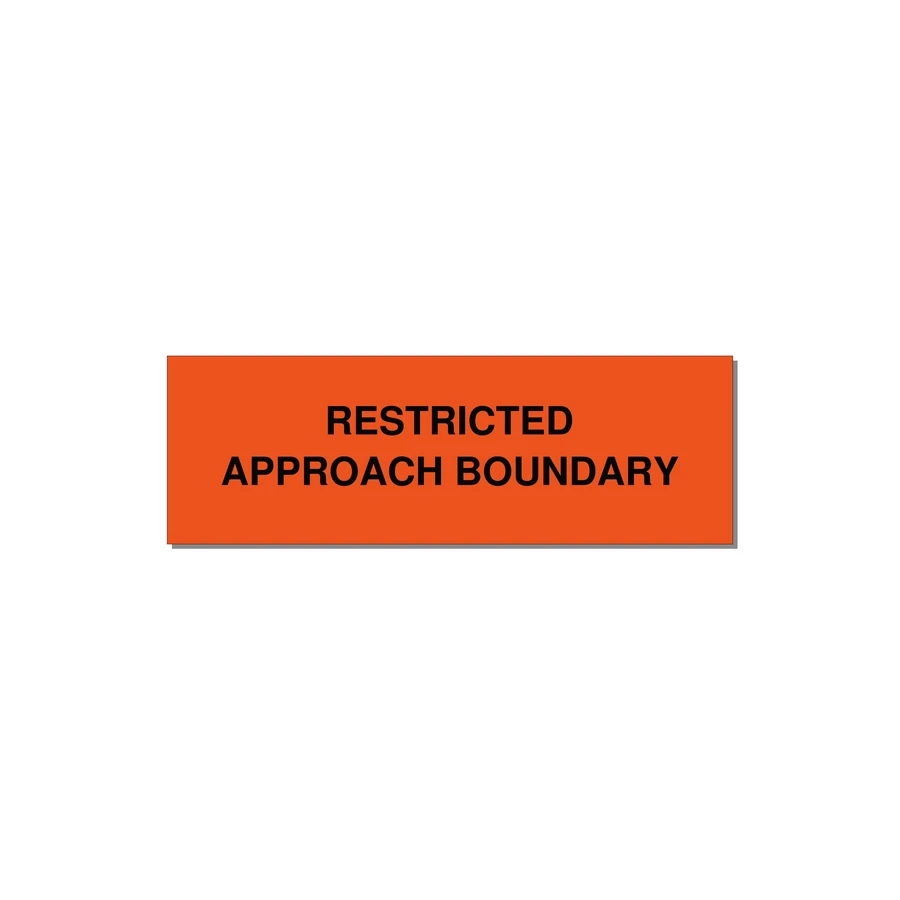 3.0x1.0" Safety Label - RESTRICTED APPROACH BOUND — 3x1" Black on Orange, Adhesive