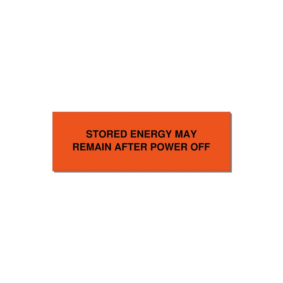 3.0x1.0" Safety Label - STO — 3x1" Black on Orange, Holes
