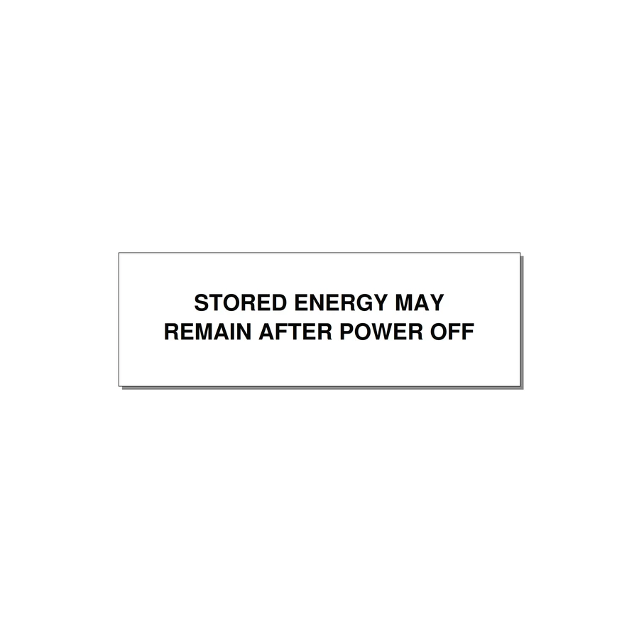 3.0x1.0" Safety Label - STO — 3x1" Black on White, Adhesive