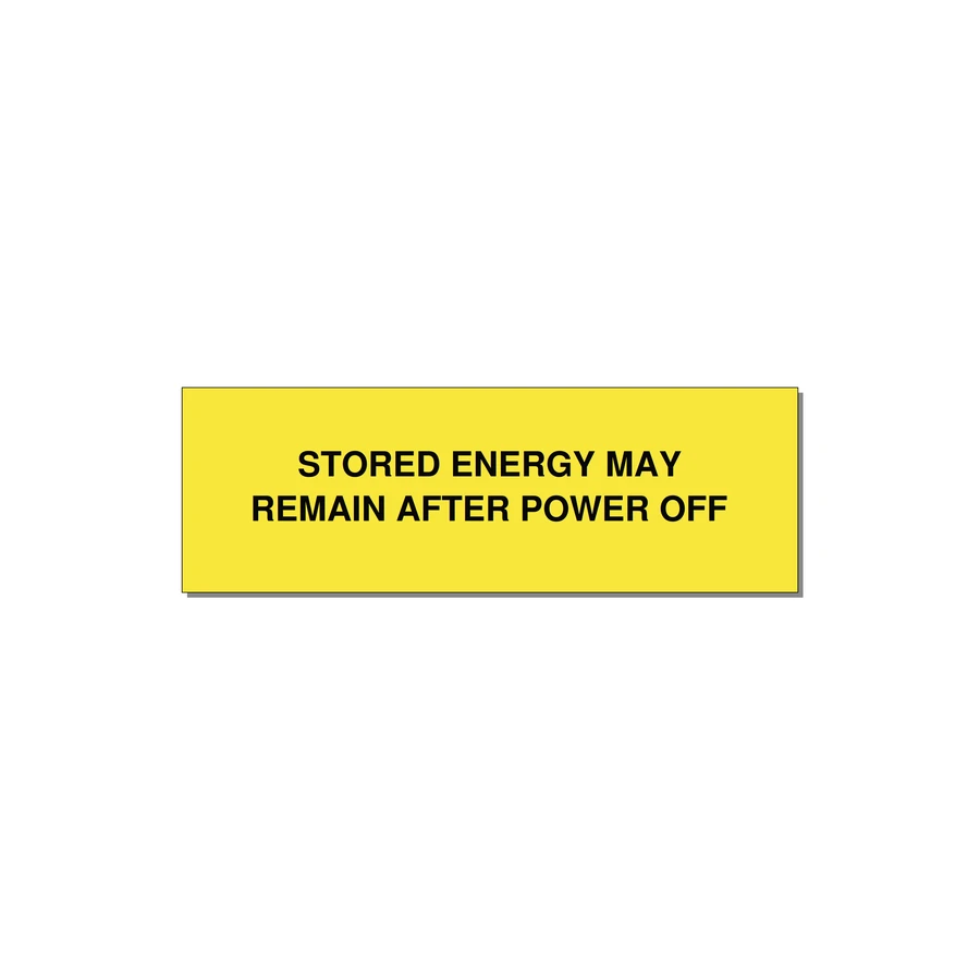 3.0x1.0" Safety Label - STO — 3x1" Black on Yellow, Holes