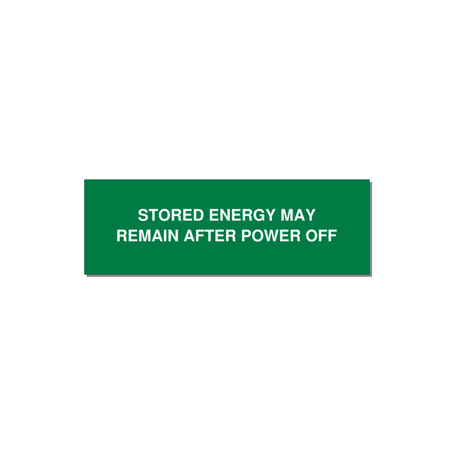 3.0x1.0" Safety Label - STO — 3x1" White on Green, Holes