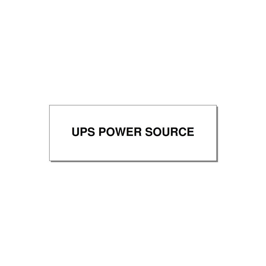 3.0x1.0" Safety Label - UPS POWER SOURCE — 3x1" Black on White, Holes