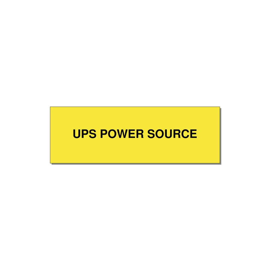 3.0x1.0" Safety Label - UPS POWER SOURCE — 3x1" Black on Yellow, Adhesive