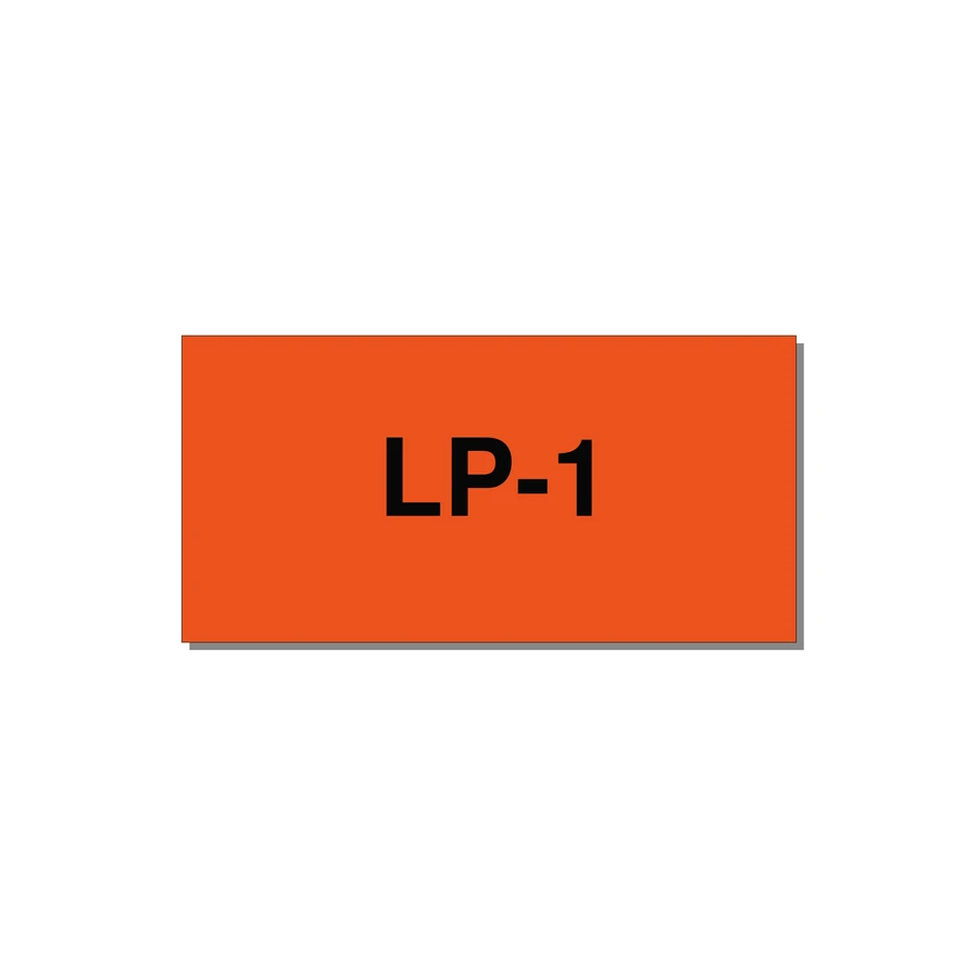 3.0x1.5" Safety Label - LP-1 — 3x1.5" Black on Orange, Adhesive
