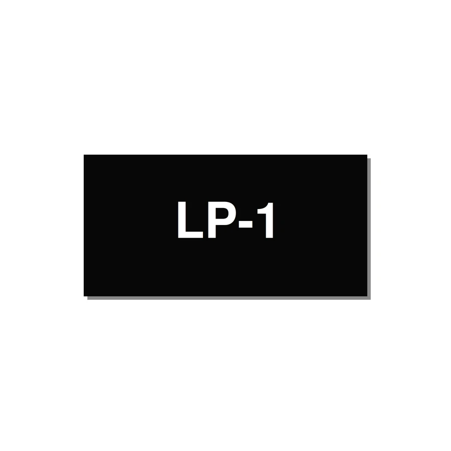 3.0x1.5" Safety Label - LP-1 — 3x1.5" White on Black, Adhesive