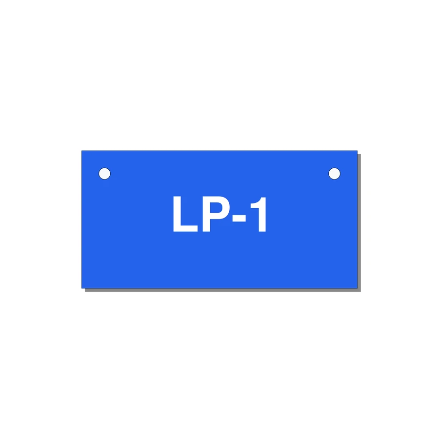3.0x1.5" Safety Label - LP-1 — 3x1.5" White on Blue, Holes
