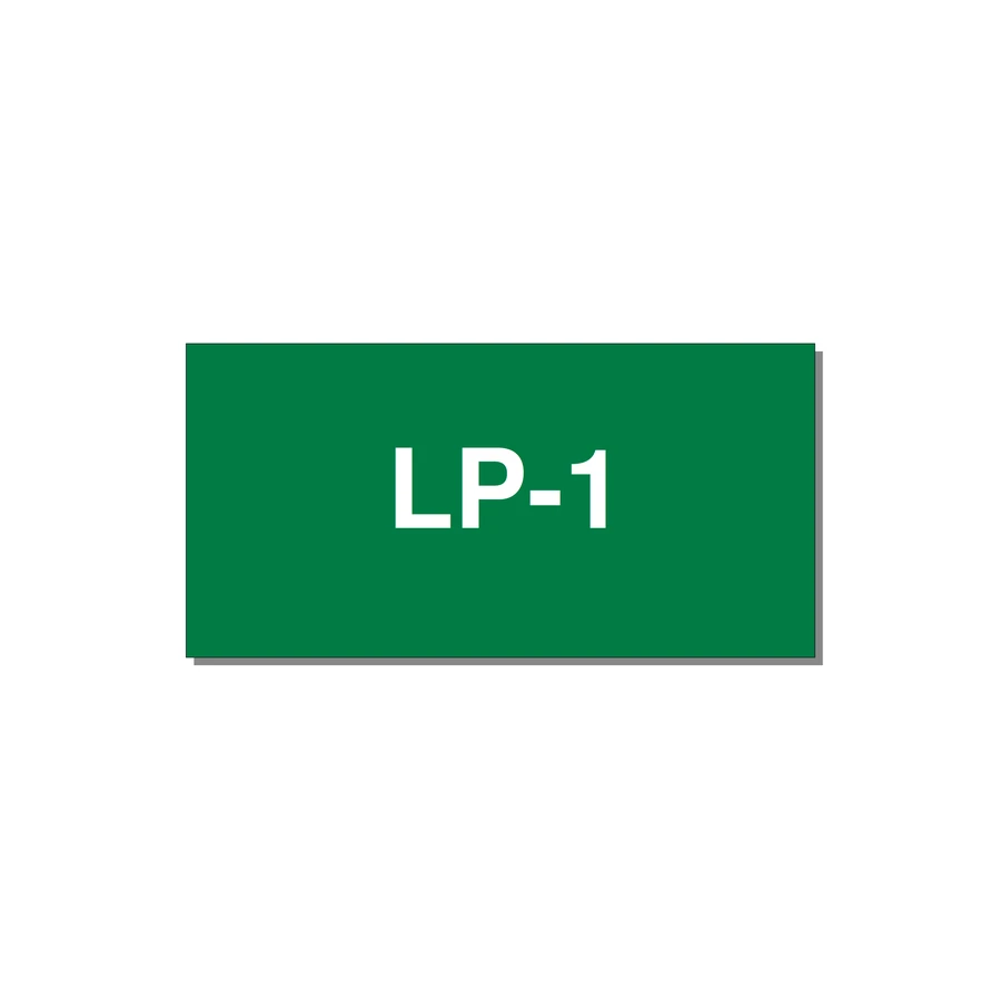 3.0x1.5" Safety Label - LP-1 — 3x1.5" White on Green, Adhesive