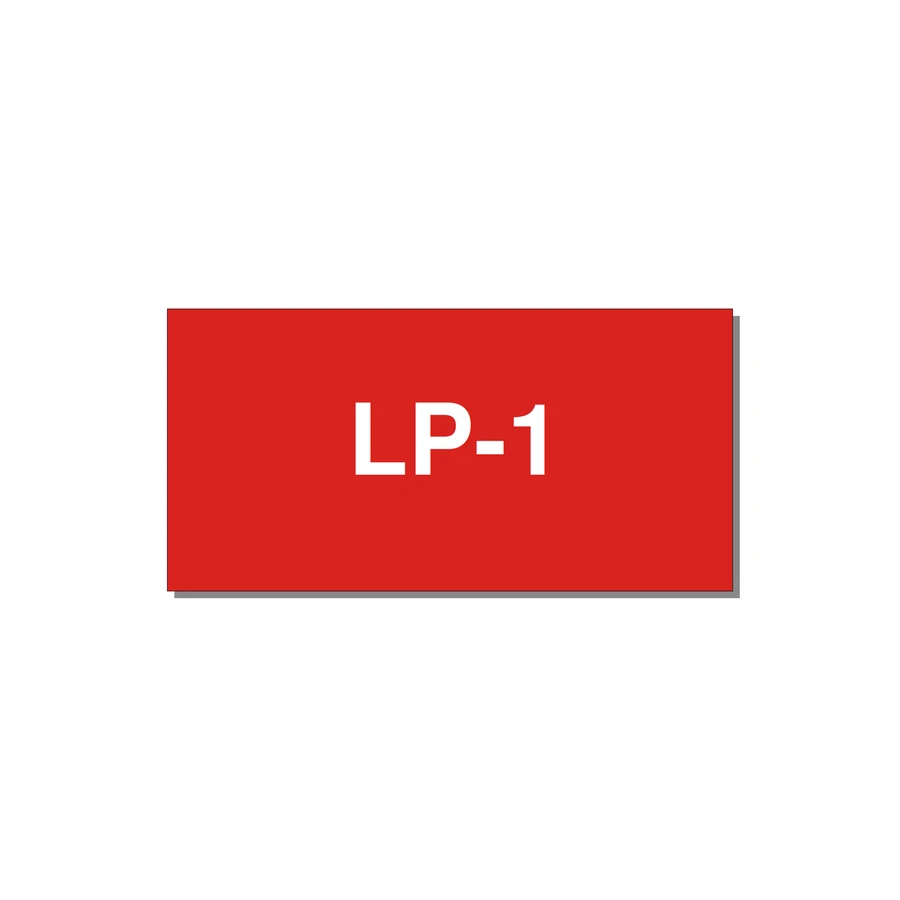 3.0x1.5" Safety Label - LP-1 — 3x1.5" White on Red, Adhesive