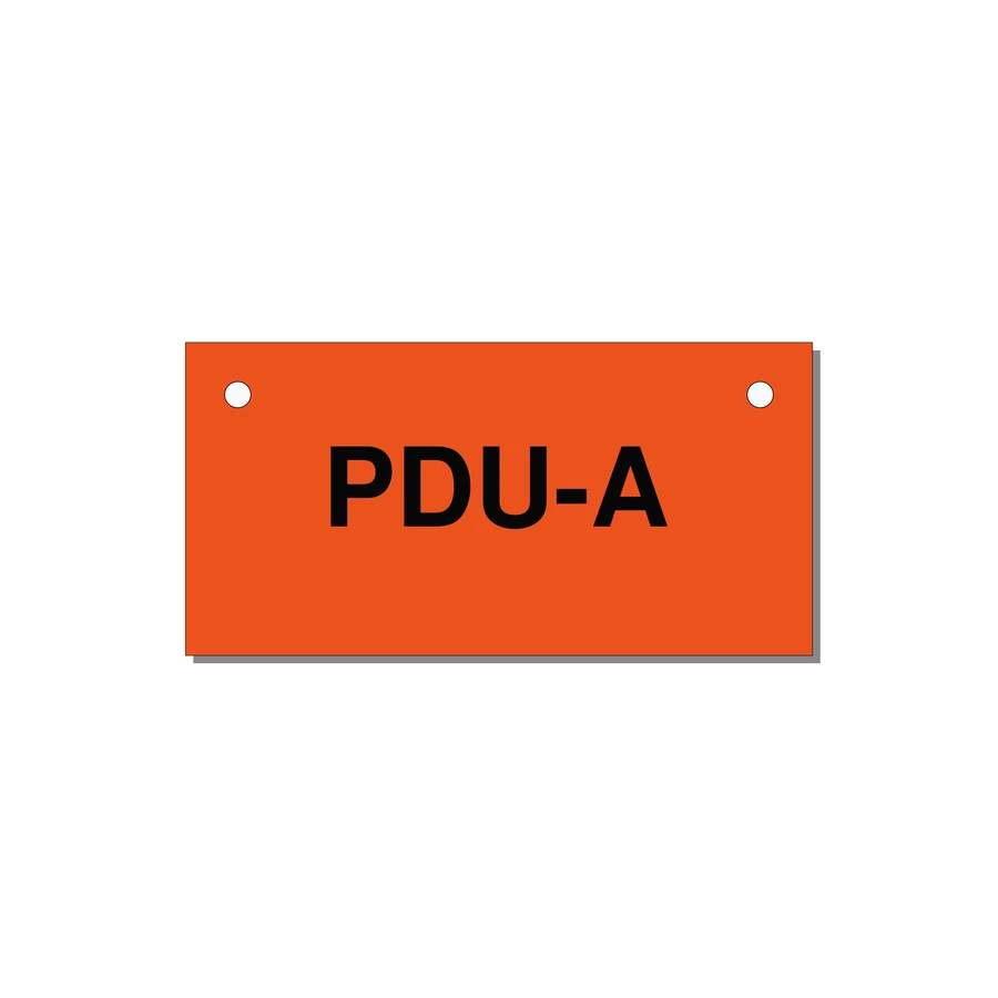 3.0x1.5" Safety Label - PDU-A — 3x1.5" Black on Orange, Holes
