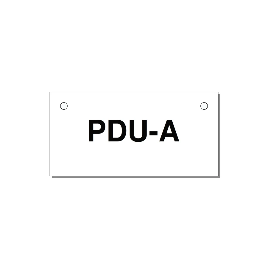 3.0x1.5" Safety Label - PDU-A — 3x1.5" Black on White, Holes