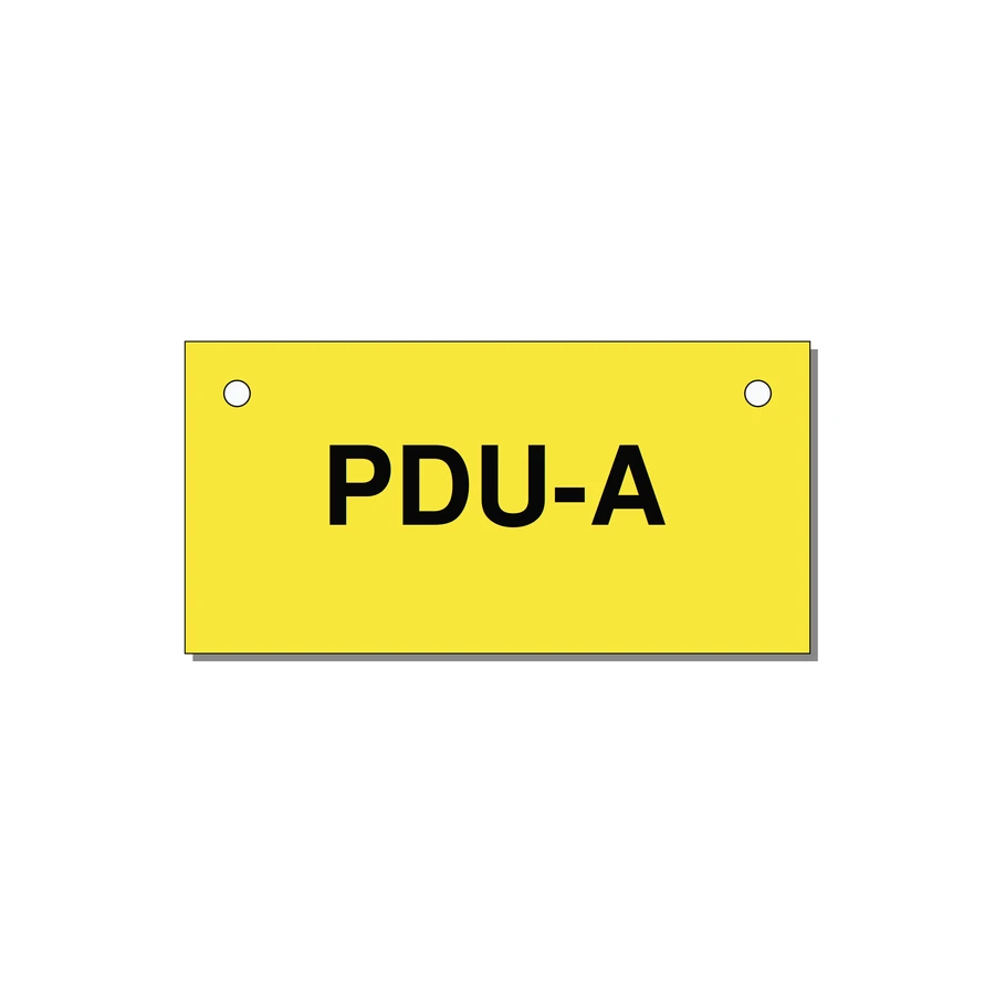 3.0x1.5" Safety Label - PDU-A — 3x1.5" Black on Yellow, Holes