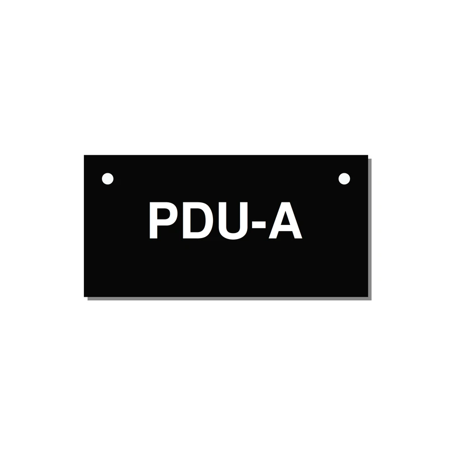 3.0x1.5" Safety Label - PDU-A — 3x1.5" White on Black, Holes