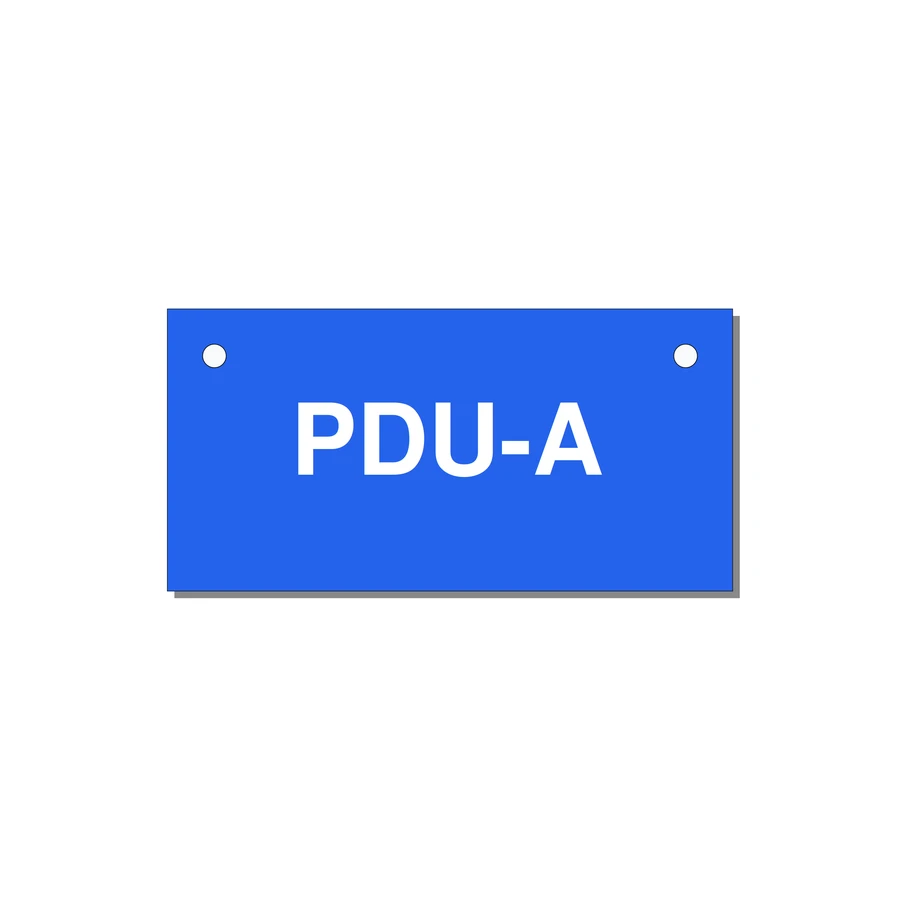 3.0x1.5" Safety Label - PDU-A — 3x1.5" White on Blue, Holes