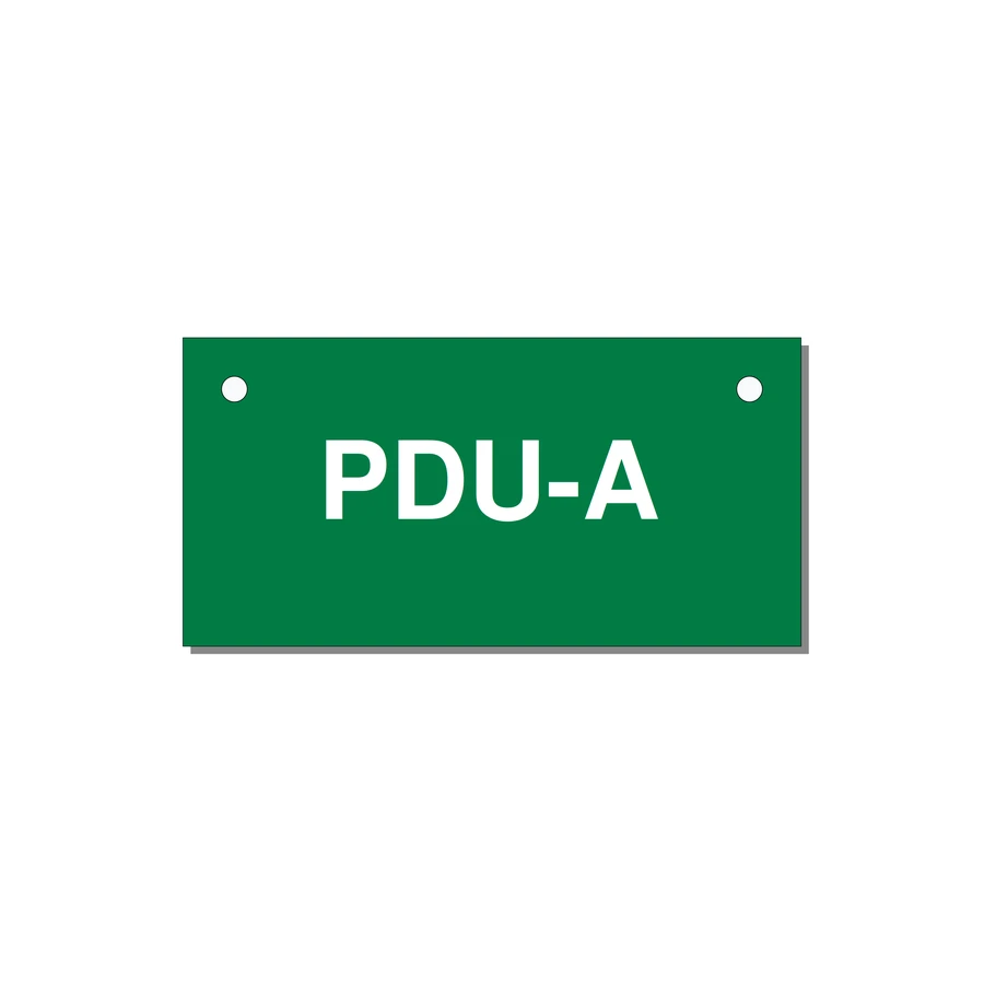 3.0x1.5" Safety Label - PDU-A — 3x1.5" White on Green, Holes