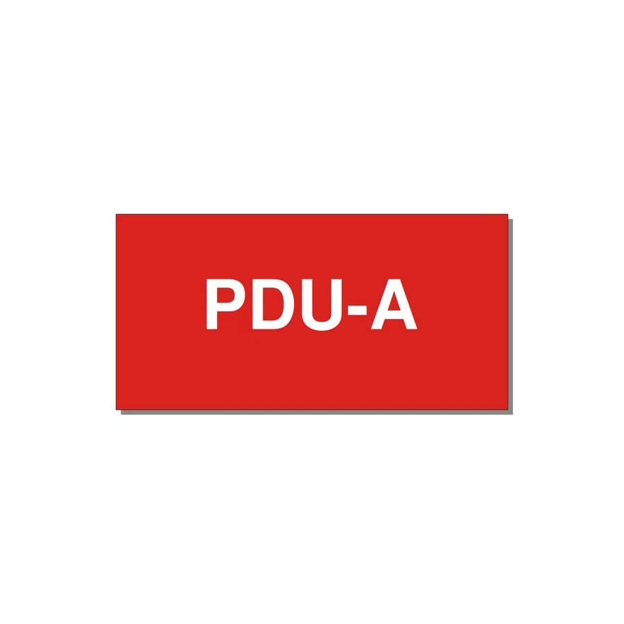 3.0x1.5" Safety Label - PDU-A — 3x1.5" White on Red, Adhesive