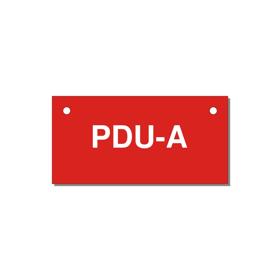 3.0x1.5" Safety Label - PDU-A — 3x1.5" White on Red, Holes
