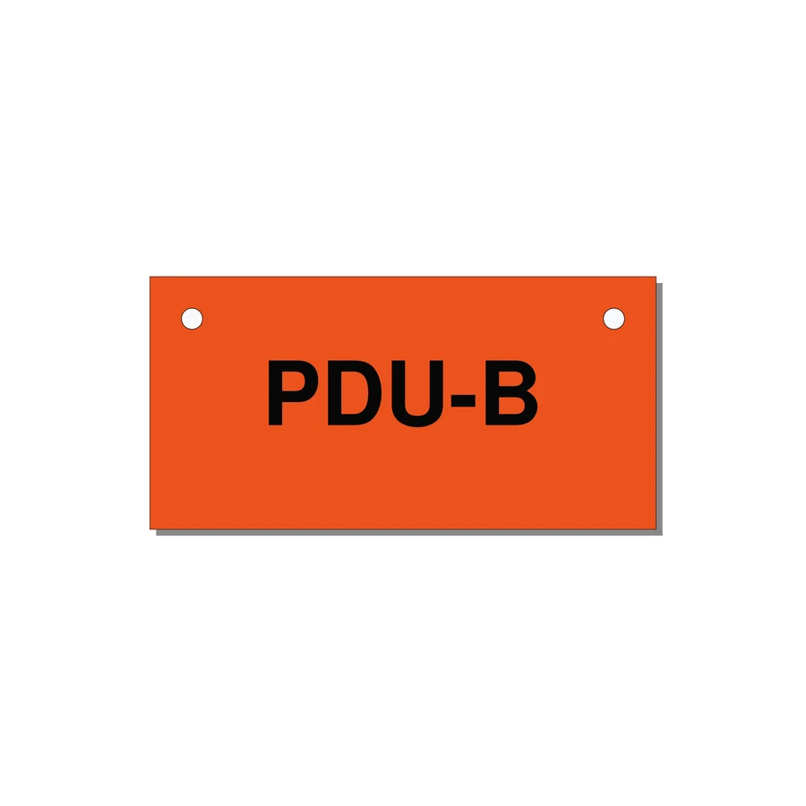 3.0x1.5" Safety Label - PDU-B — 3x1.5" Black on Orange, Holes