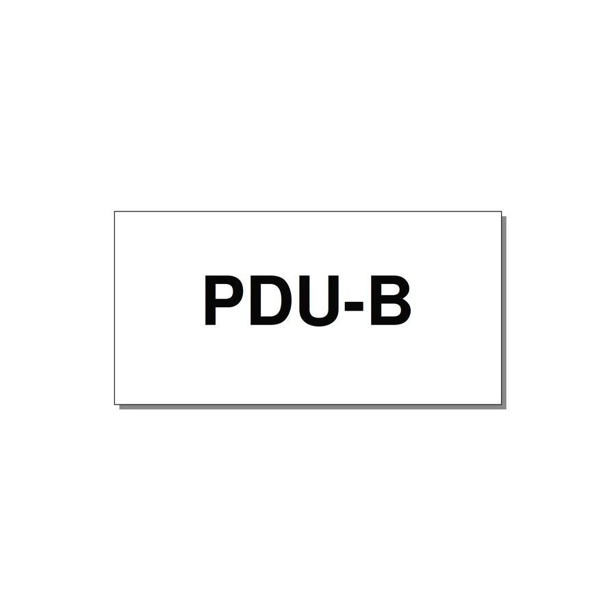 3.0x1.5" Safety Label - PDU-B — 3x1.5" Black on White, Adhesive