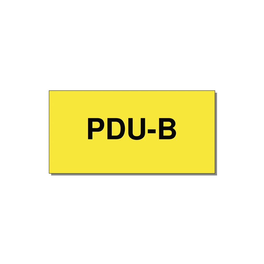 3.0x1.5" Safety Label - PDU-B — 3x1.5" Black on Yellow, Adhesive