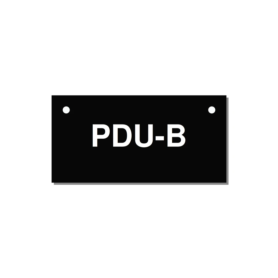 3.0x1.5" Safety Label - PDU-B — 3x1.5" White on Black, Holes
