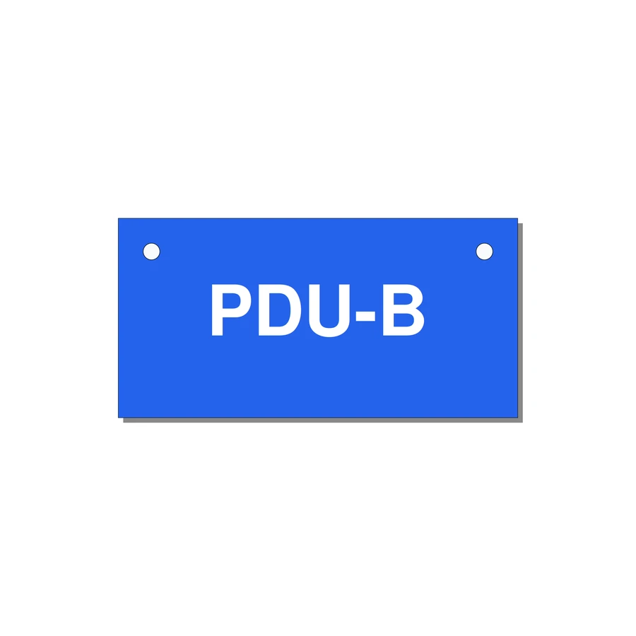 3.0x1.5" Safety Label - PDU-B — 3x1.5" White on Blue, Holes