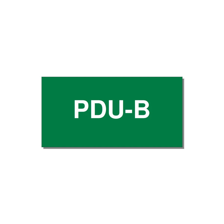 3.0x1.5" Safety Label - PDU-B — 3x1.5" White on Green, Adhesive