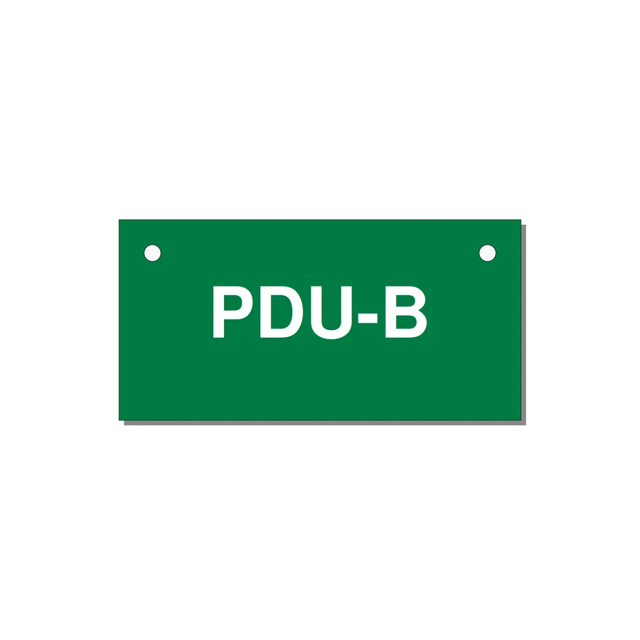 3.0x1.5" Safety Label - PDU-B — 3x1.5" White on Green, Holes