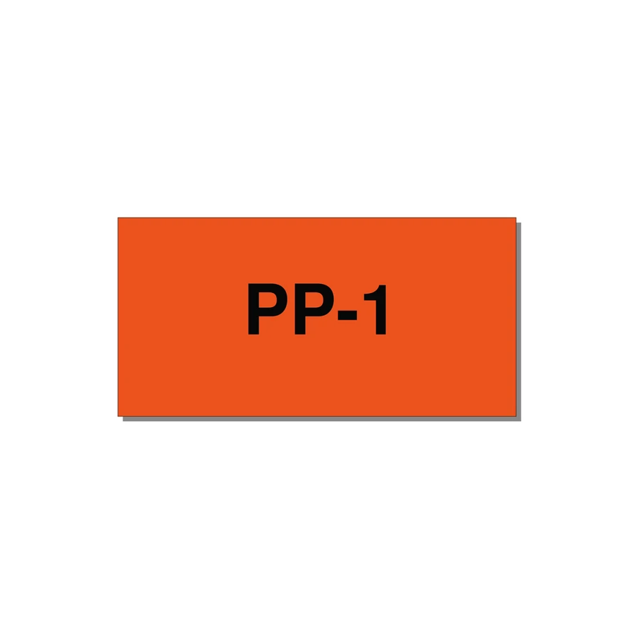 3.0x1.5" Safety Label - PP-1 — 3x1.5" Black on Orange, Adhesive