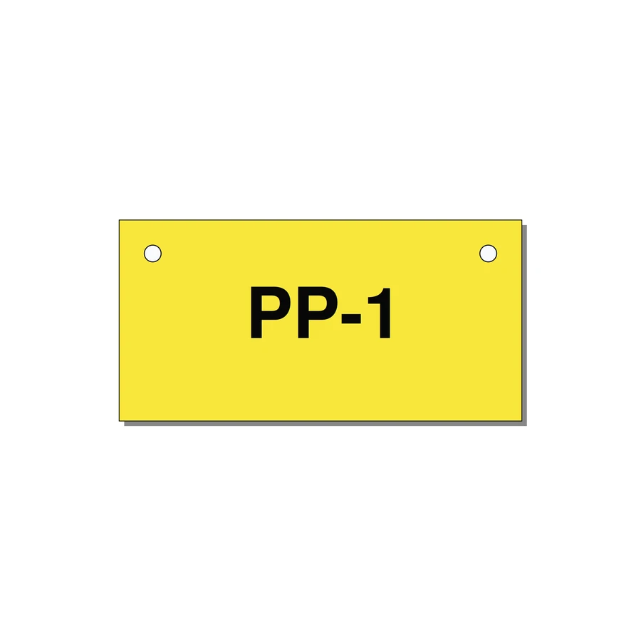 3.0x1.5" Safety Label - PP-1 — 3x1.5" Black on Yellow, Holes