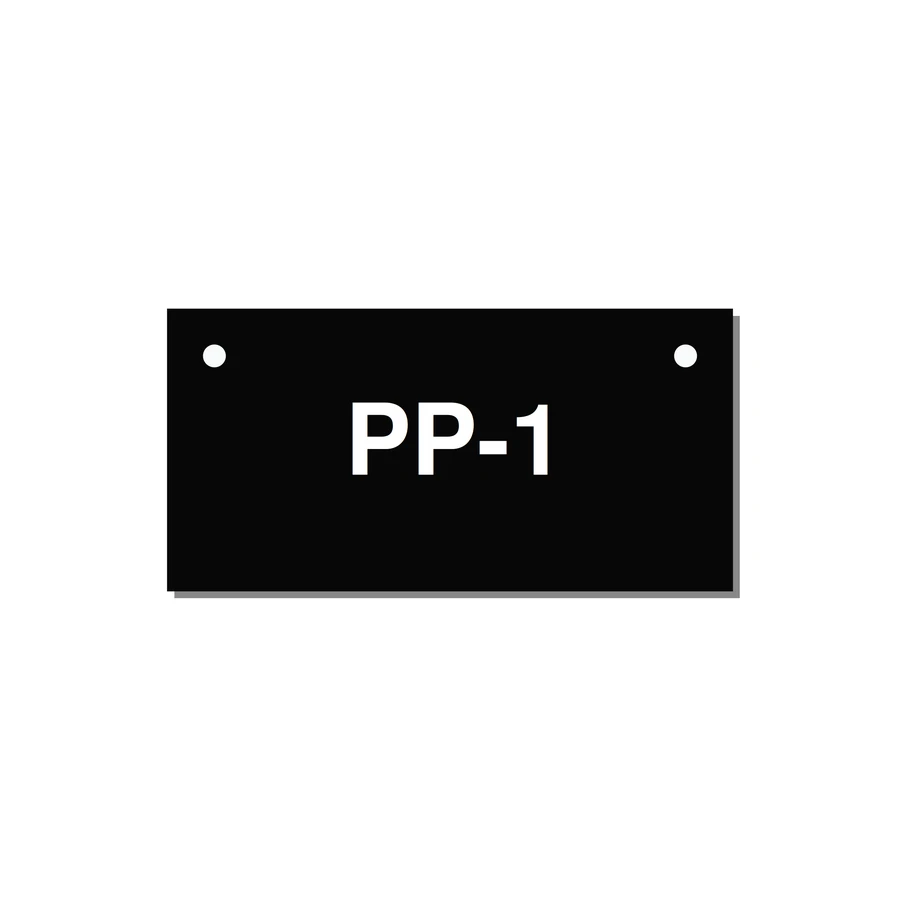 3.0x1.5" Safety Label - PP-1 — 3x1.5" White on Black, Holes
