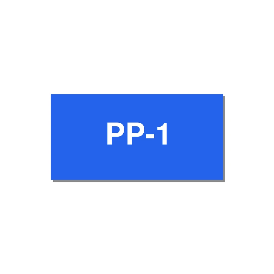 3.0x1.5" Safety Label - PP-1 — 3x1.5" White on Blue, Adhesive