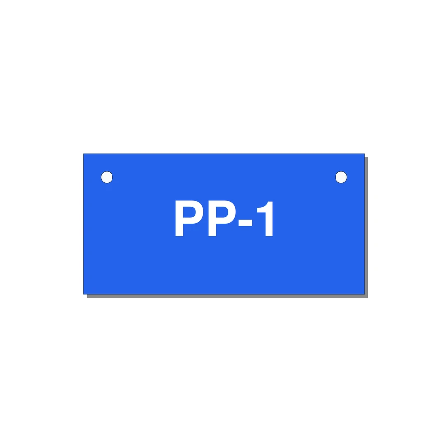 3.0x1.5" Safety Label - PP-1 — 3x1.5" White on Blue, Holes
