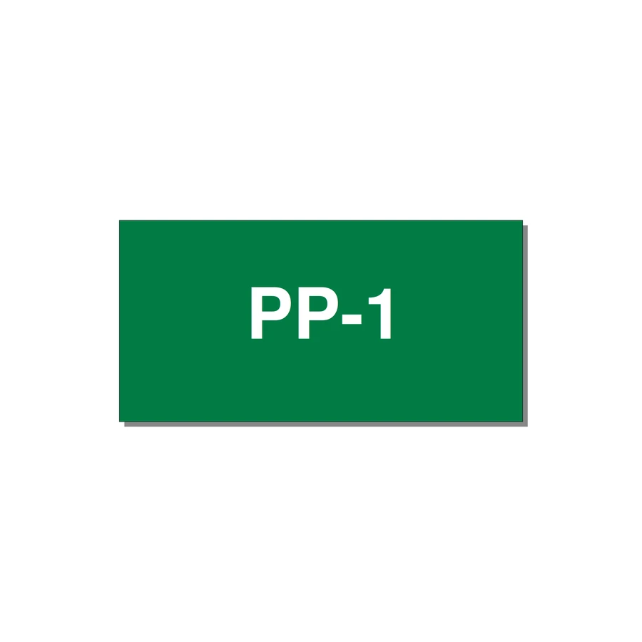 3.0x1.5" Safety Label - PP-1 — 3x1.5" White on Green, Adhesive