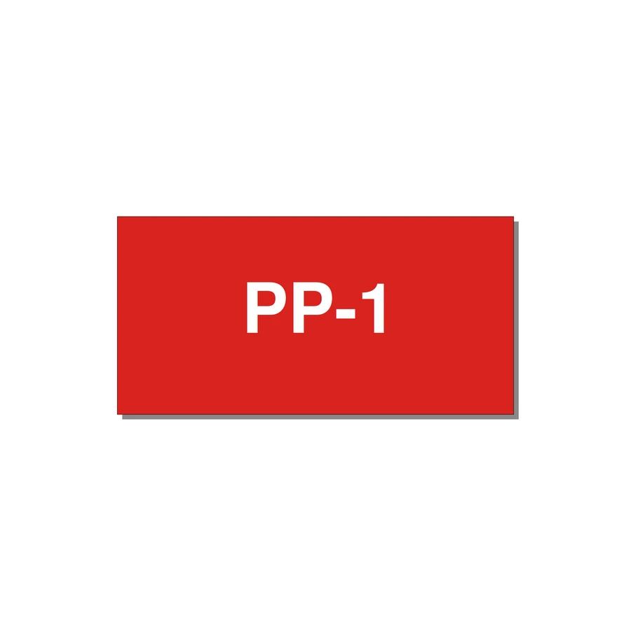 3.0x1.5" Safety Label - PP-1 — 3x1.5" White on Red, Adhesive