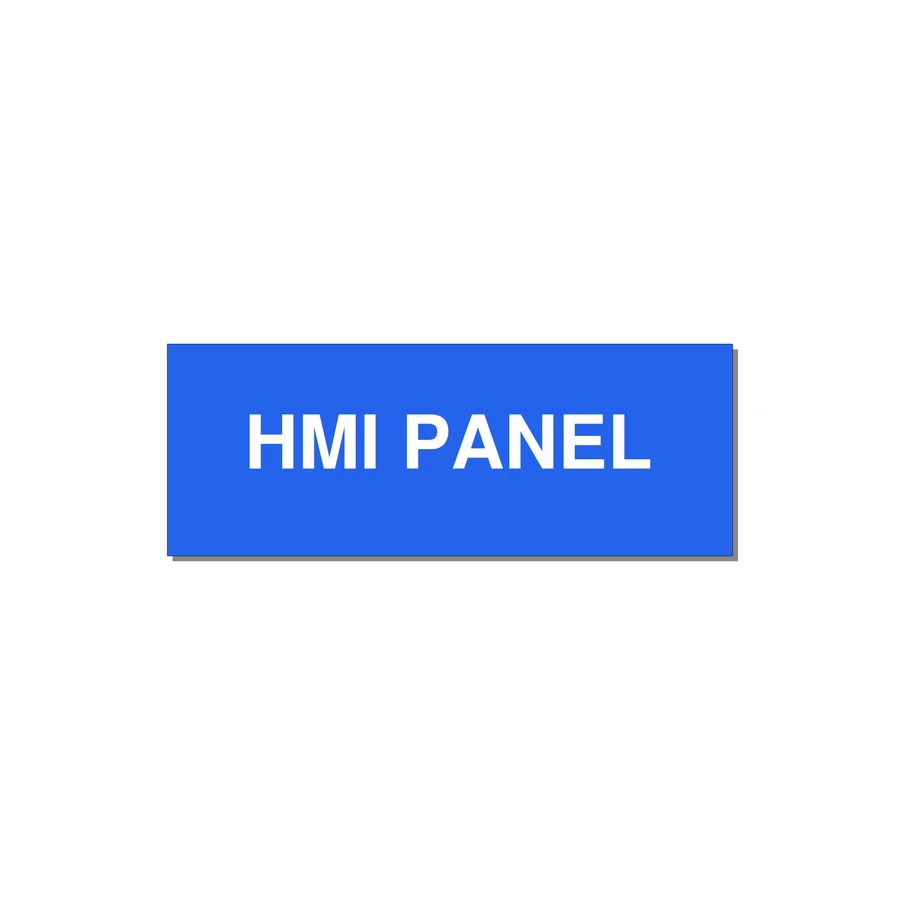 4.0x1.5" Panel Identification Label - HMI PANEL — 4x1.5" White on Blue, Adhesive