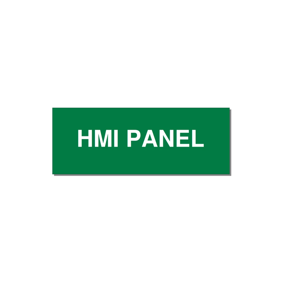 4.0x1.5" Panel Identification Label - HMI PANEL — 4x1.5" White on Green, Adhesive