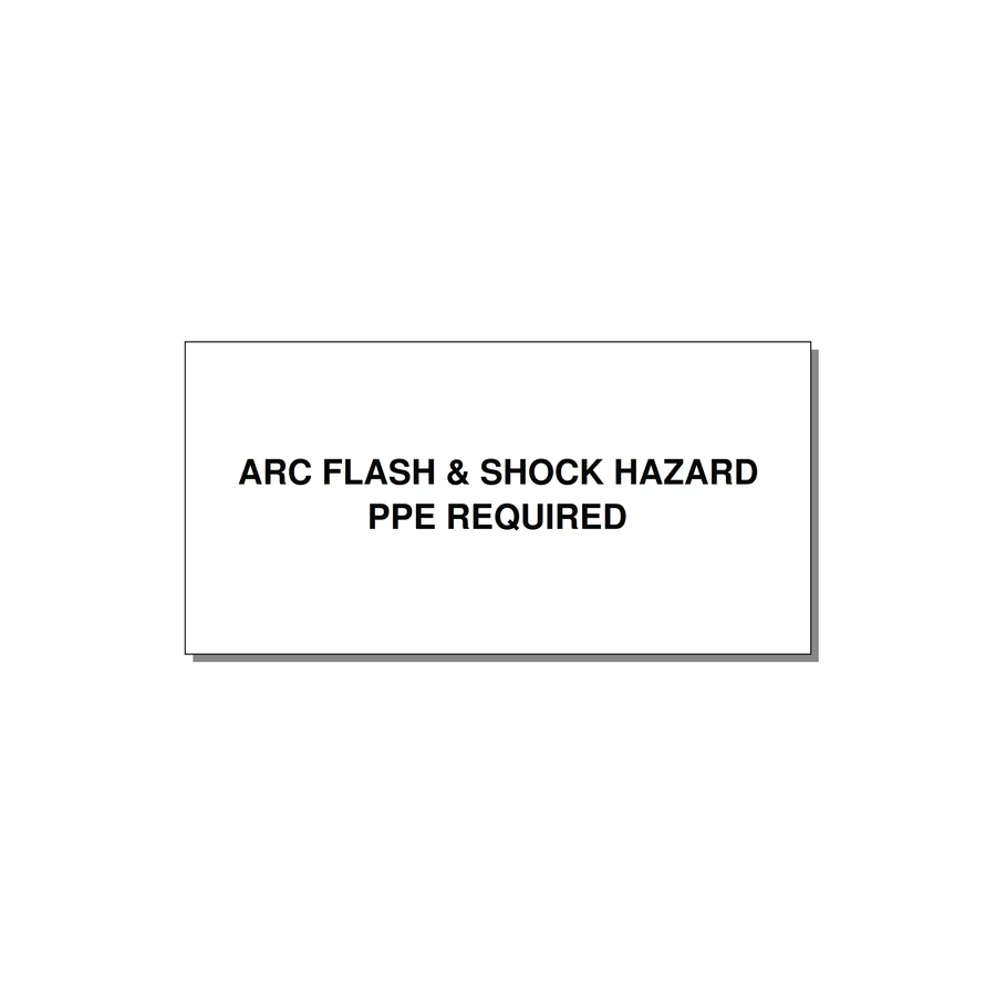 4.0x2.0" Arc Flash Safety Label - ARC FLASH & SHOCK HAZARD — 4x2" Black on White, Adhesive