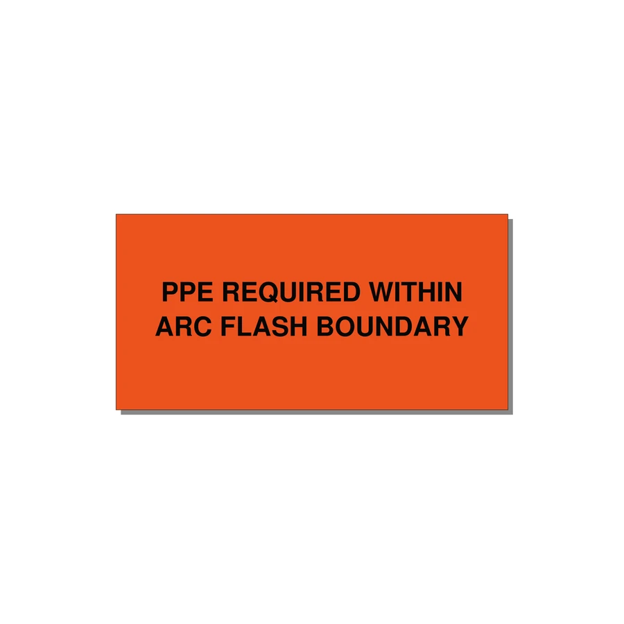 4.0x2.0" Arc Flash Safety Label - PPE REQUI — 4x2" Black on Orange, Adhesive