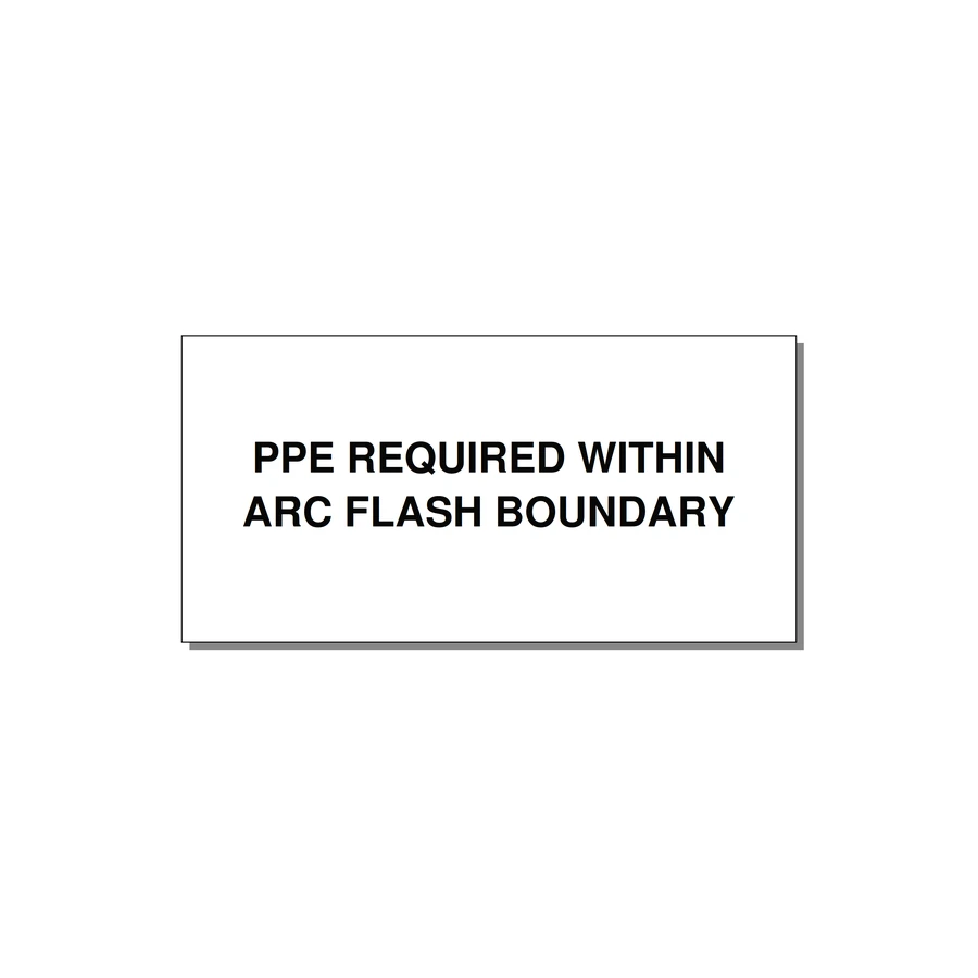 4.0x2.0" Arc Flash Safety Label - PPE REQUI — 4x2" Black on White, Adhesive