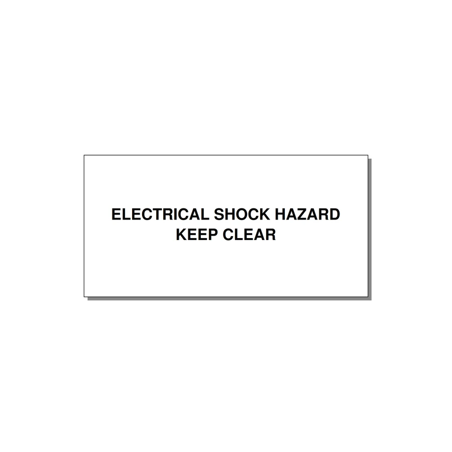 4.0x2.0" Electrical Safety Label - ELECTRICAL SHOCK HAZARD K — 4x2" Black on White, Adhesive