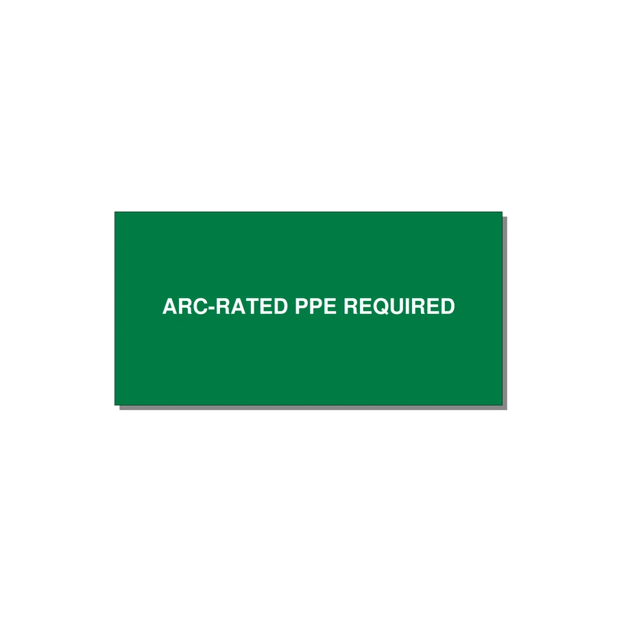 4.0x2.0" PPE Requi — 4x2" White on Green, Adhesive