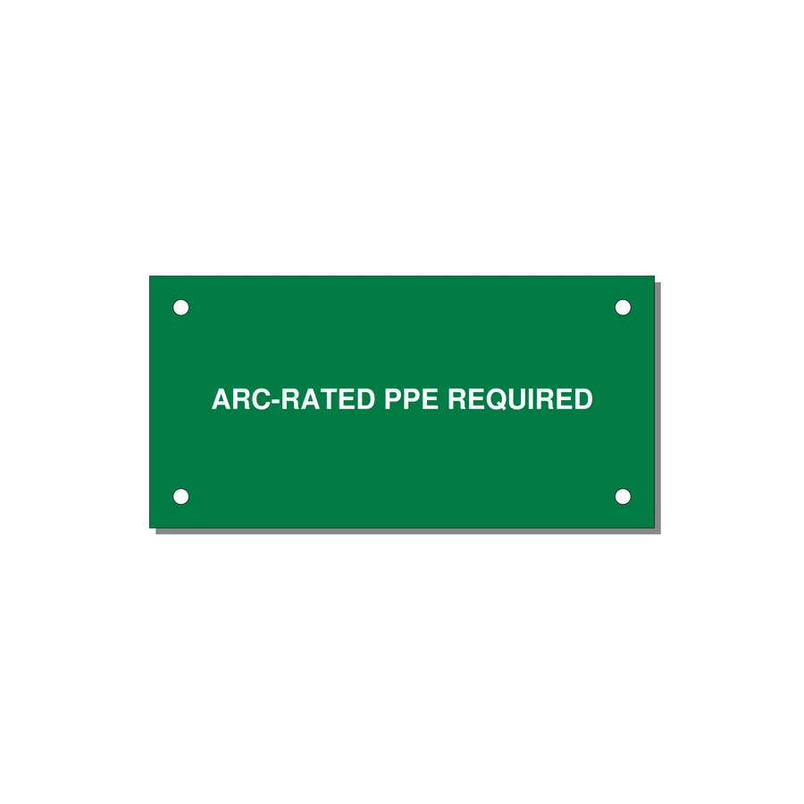 4.0x2.0" PPE Requi — 4x2" White on Green, Holes