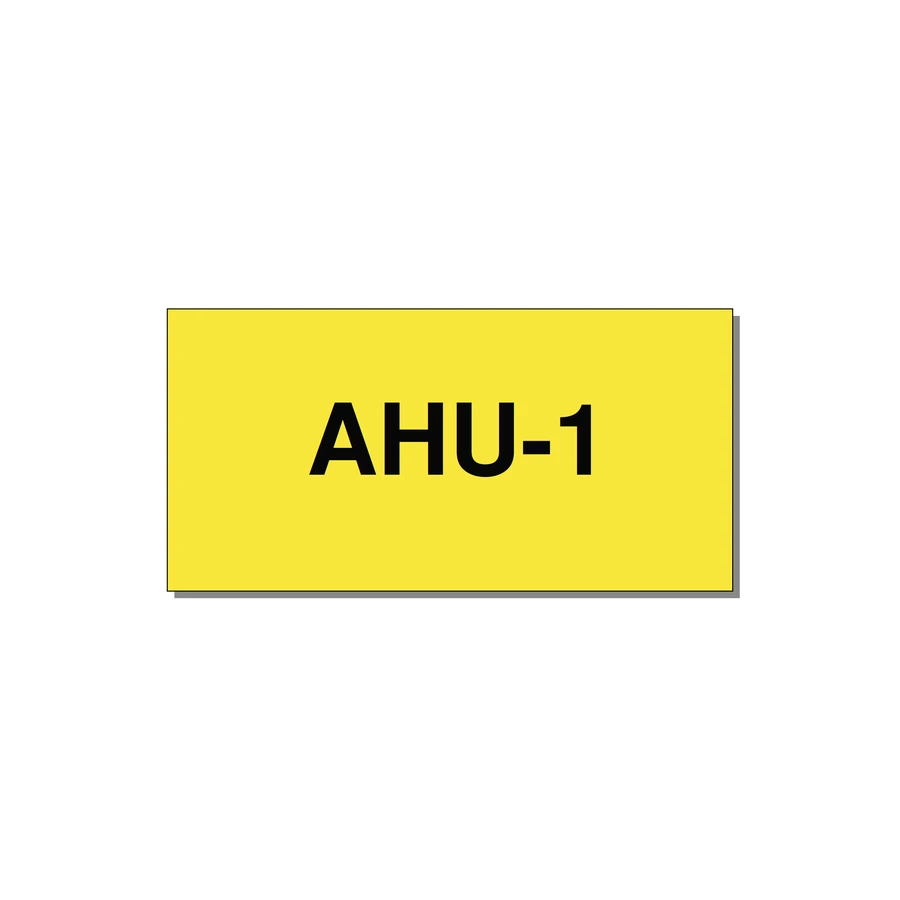 4.0x2.0" Safety Label - AHU-1 — 4x2" Black on Yellow, Adhesive