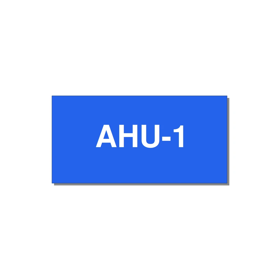 4.0x2.0" Safety Label - AHU-1 — 4x2" White on Blue, Adhesive